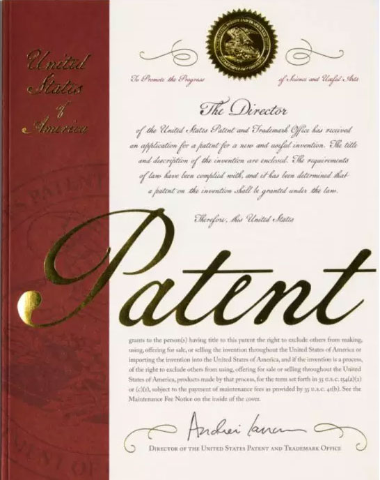 US Patent And Trademark Office Announces New Patent Certificate Cover 